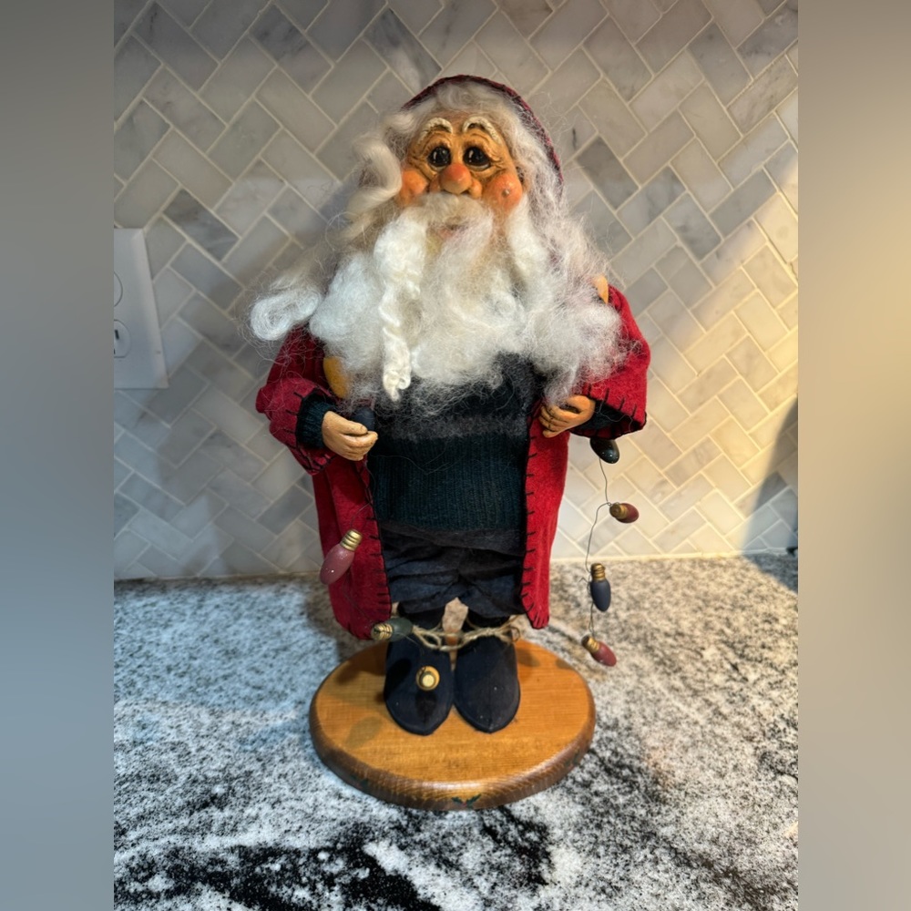 Vintage Folk Art Handmade Santa